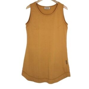 Skhoop Women’s Tank Midi Dress Mustard Yellow Size Large Floral Back